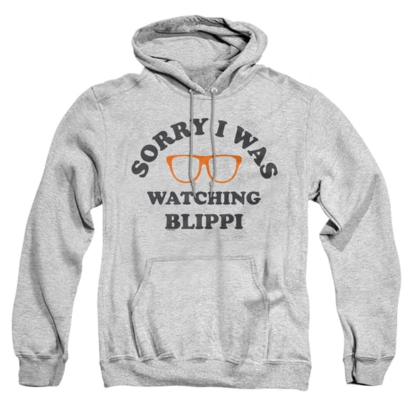 Blippi Sorry I was Watching Blippi Adult Pull-Over Hoodie, Athletic Heather, X-Large