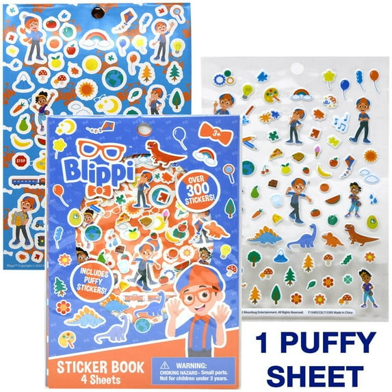 Blippi Sticker Book with Puffy Stickers 4 Sheet