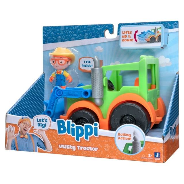 Blippi Utility Tractor Feature Vehicle, Preschool Kids Ages 2 & Up