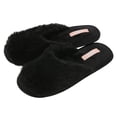 thumbnail image 1 of Blis Women's Furry Knit House & Bedroom Slippers - Soft & Cozy Slip Ons - Black - M, 1 of 1