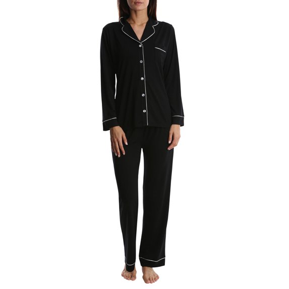 Blis Women's Long Sleeve Classic Button Down Pajama Pant Set