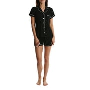 Blis Womens Short Sleeve Button Down Pajama Jammies Sleep Shirt & Shorts PJ Set
