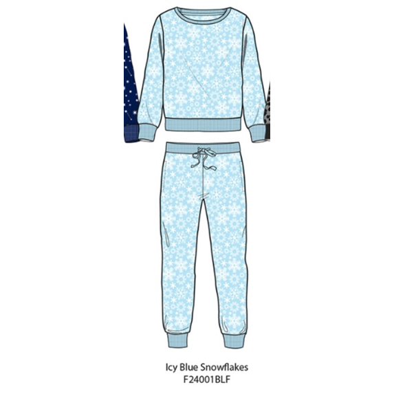 Blis Women's and Women's Plus Sleep Long Sleeve Pajama Jogger Set