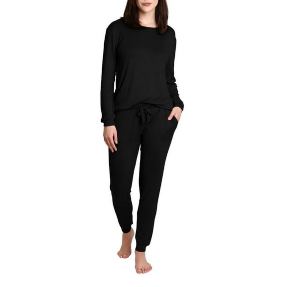 Blis Women's and Women's Plus Sleep Long Sleeve Pajama Jogger Set