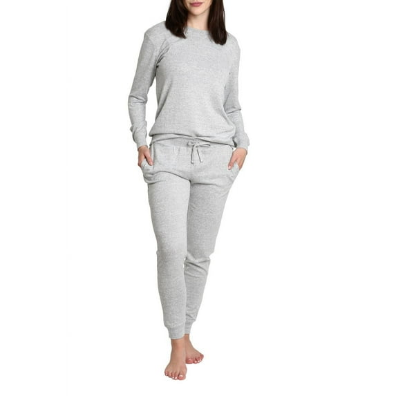 Blis Women's and Women's Plus Sleep Long Sleeve Pajama Jogger Set