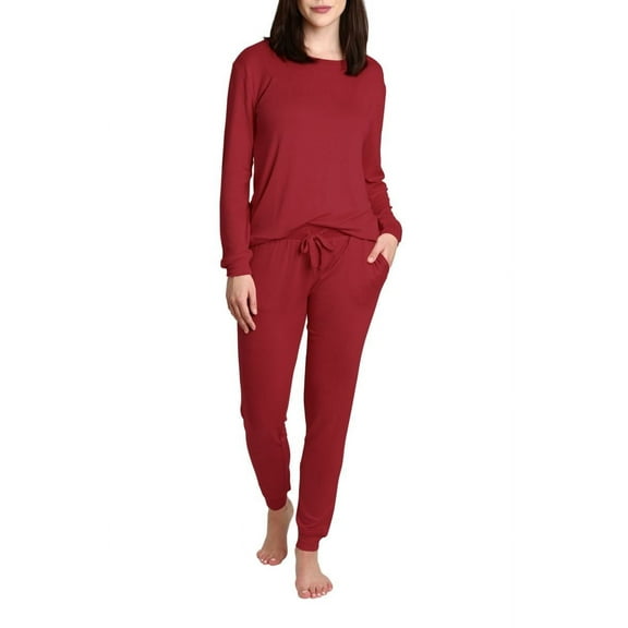 Blis Women's and Women's Plus Sleep Long Sleeve Pajama Jogger Set