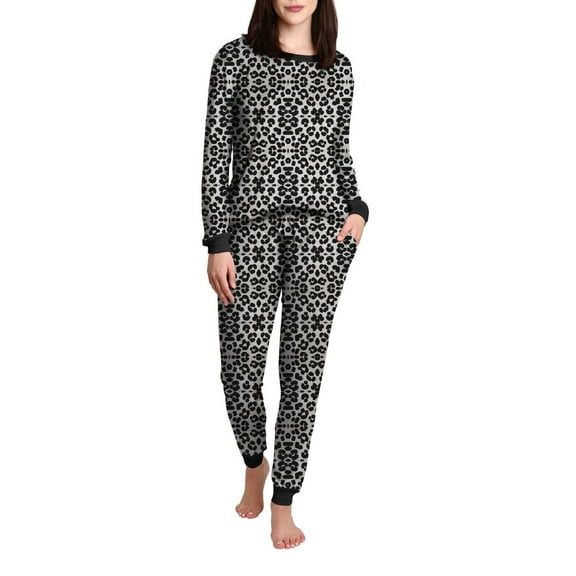 Blis Women's and Women's Plus Sleep Long Sleeve Pajama Jogger Set