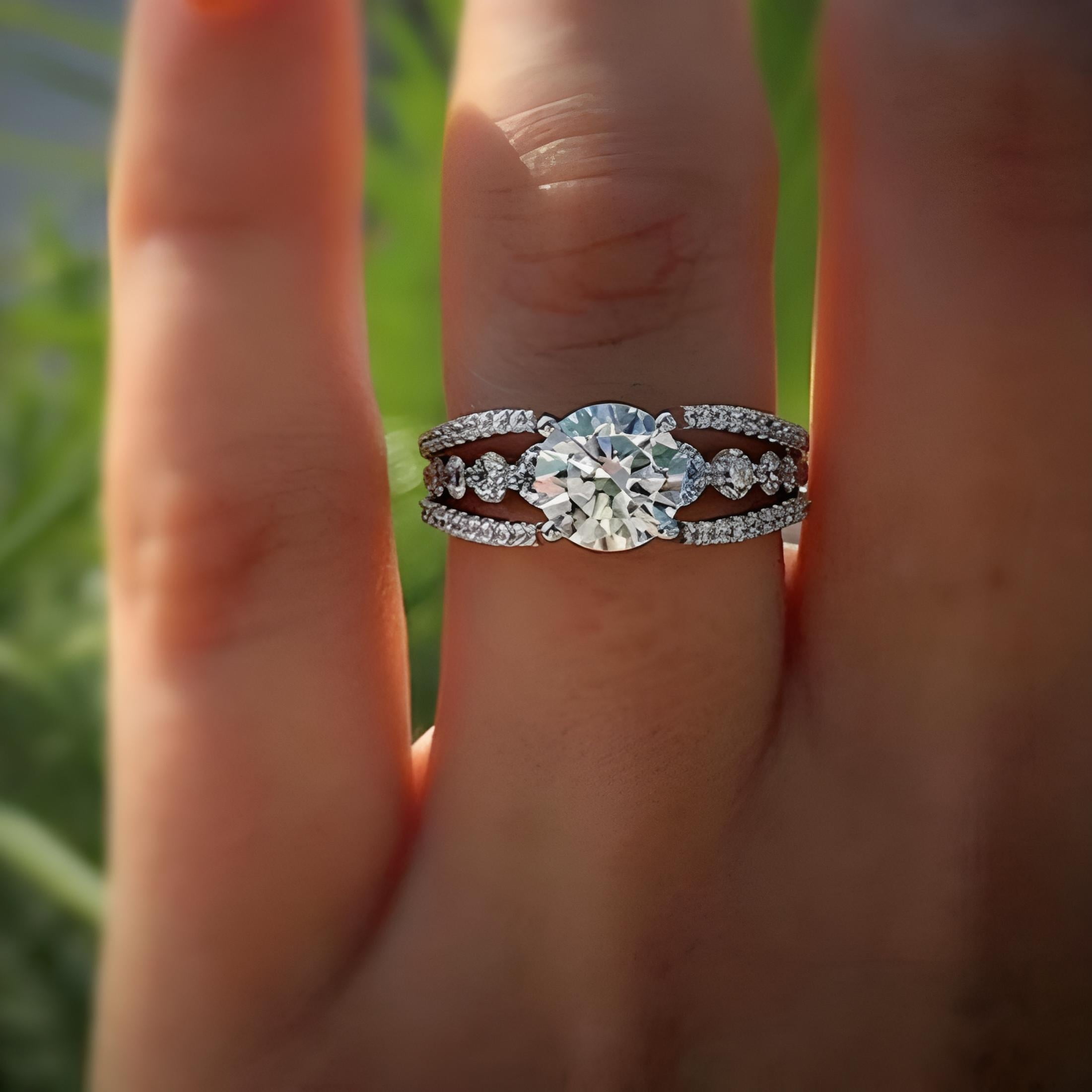 Bliss 1.00 ct. t.w Round White Sapphire Diamond Ring, 925 Sterling Silver, Size 6 to 10