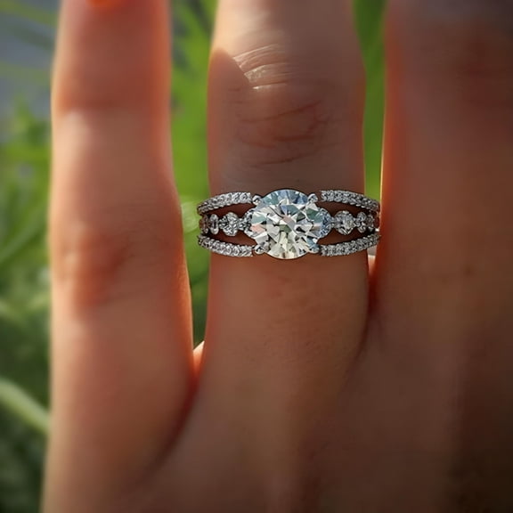 Bliss 1.00 ct. t.w Round White Sapphire Diamond Ring, 925 Sterling Silver, Size 6 to 10