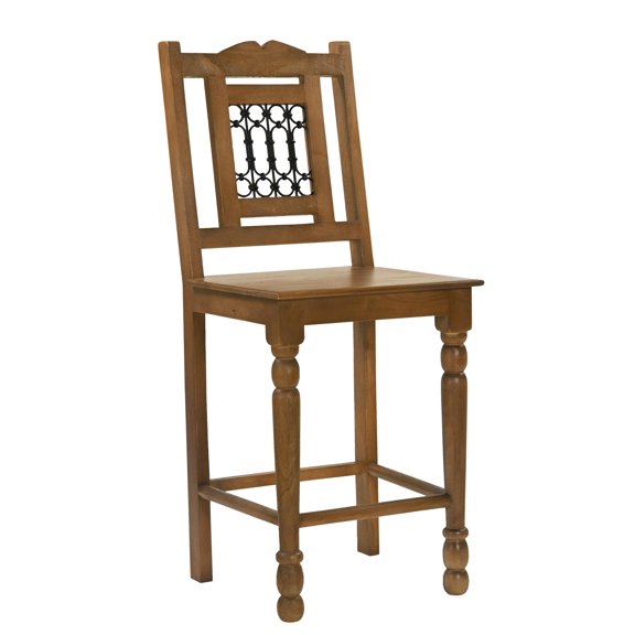 Bliss Bar Chair 2-Piece Set in Traditional Spice Tan on Solid Wood