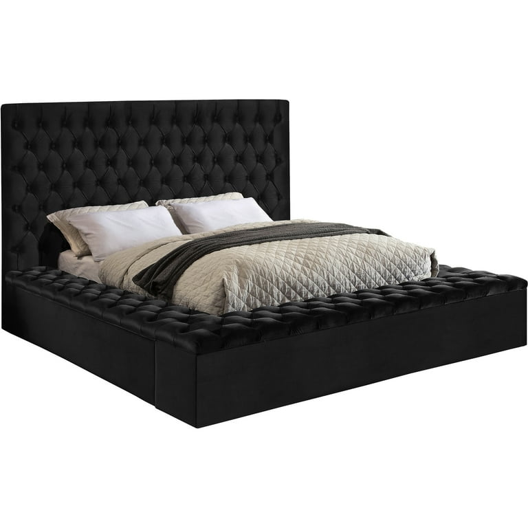 Black velvet hot sale king bed