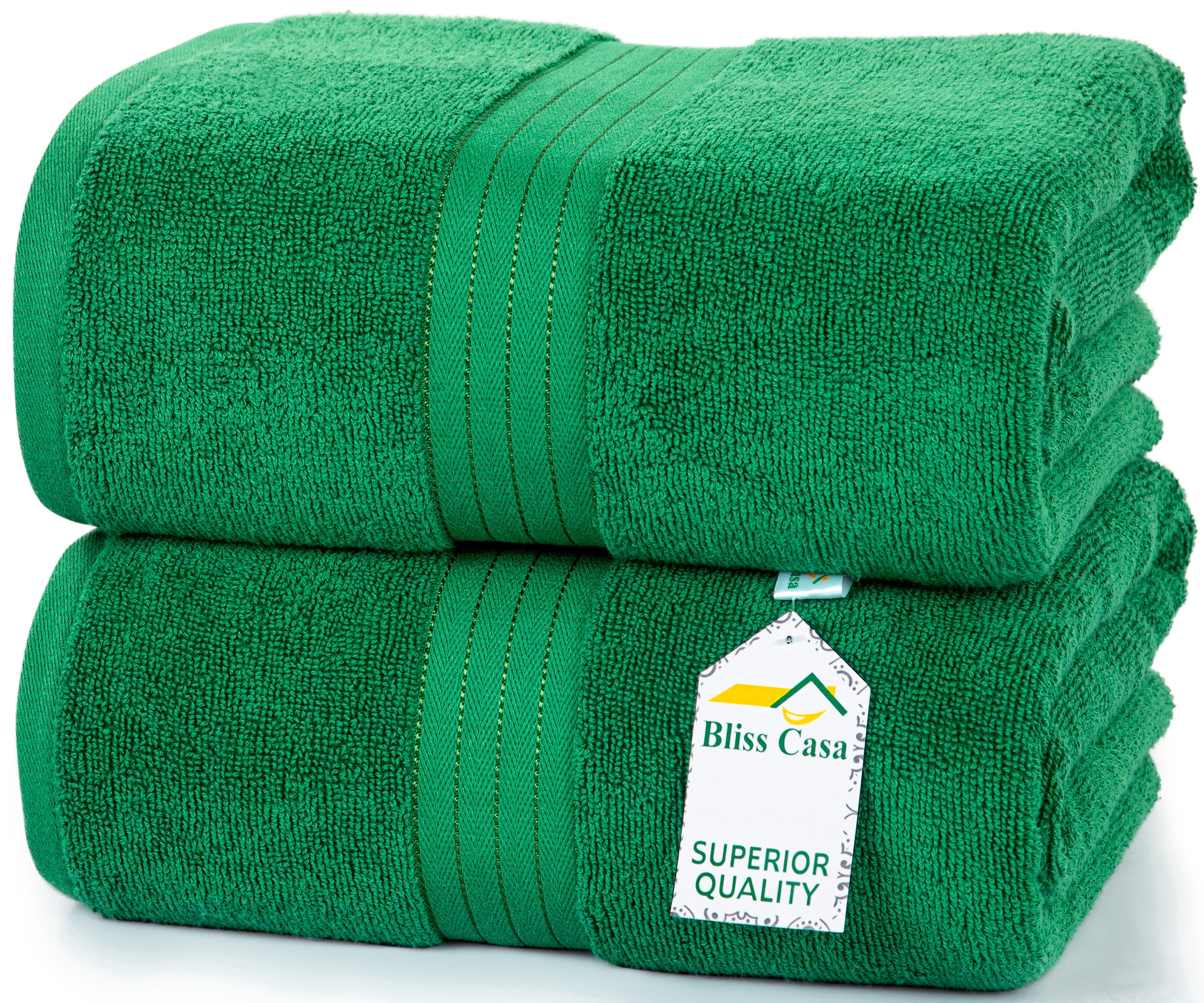 Bliss Casa 2 Pack 100% Cotton Bath Sheets - Ultra Soft & Highly Absorbent Thick Bathroom Towel (35 X 70 Inch) Heavy GSM - Durable, Luxurious, Quick-Dry & Long-Lasting Bath Sheets for Everyday Use