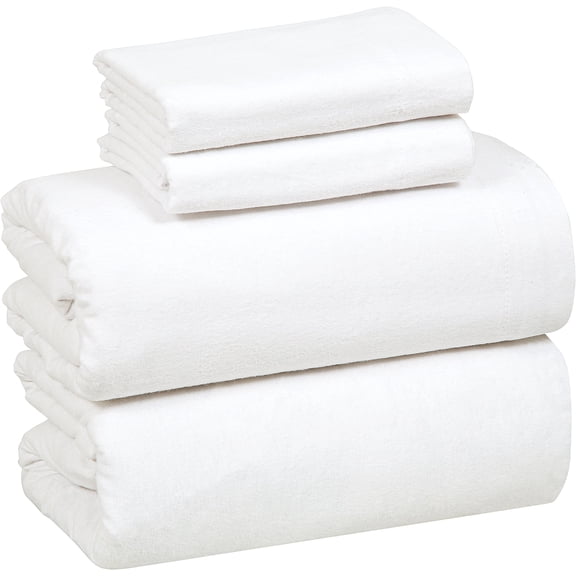 Bliss Casa Flannel Bed Sheets – 100% Cotton, Double Brushed for Extra Softness – Warm & Cozy All-Season Comfort – Deep Pockets – 3-Piece Twin Sheet Set (White)