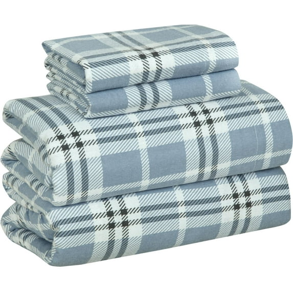 Bliss Casa Flannel Bed Sheets – 100% Cotton, Double Brushed for Extra Softness – Warm & Cozy All-Season Comfort – Deep Pockets – 3-Piece Twin Sheet Set (Casa)