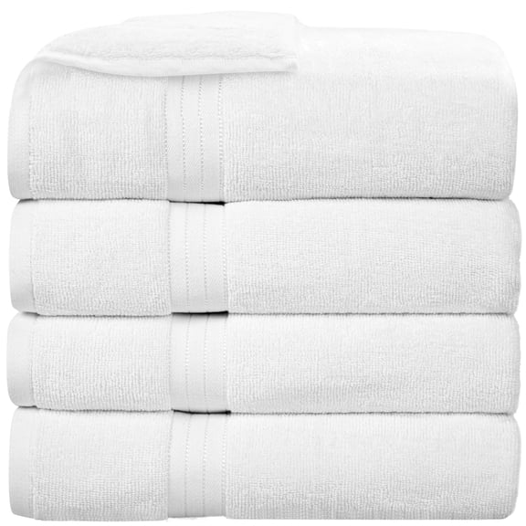 Bliss Casa 4 Pack 100% Cotton Bath Towels - Ultra Soft & Highly Absorbent Thick Bathroom Towel Set (27 X 54 Inch) Heavy GSM - Durable, Luxurious, Quick-Dry & Long-Lasting Towels for Everyday Use