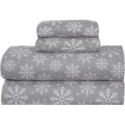 Bliss Casa 4 Piece 100% Cotton Flannel Sheet Set Full - High GSM Deep Pockets, Warm Breathable Flannel Sheet Set. Flannel Bed Set Includes 1 Flat Sheet, 1 Fitted Sheet & 2 Pillowcases (Flurries)
