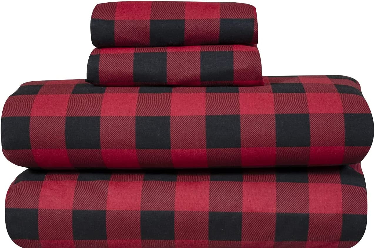 Bliss Casa 4 Piece 100 Cotton Flannel Sheet Set Queen High GSM Deep