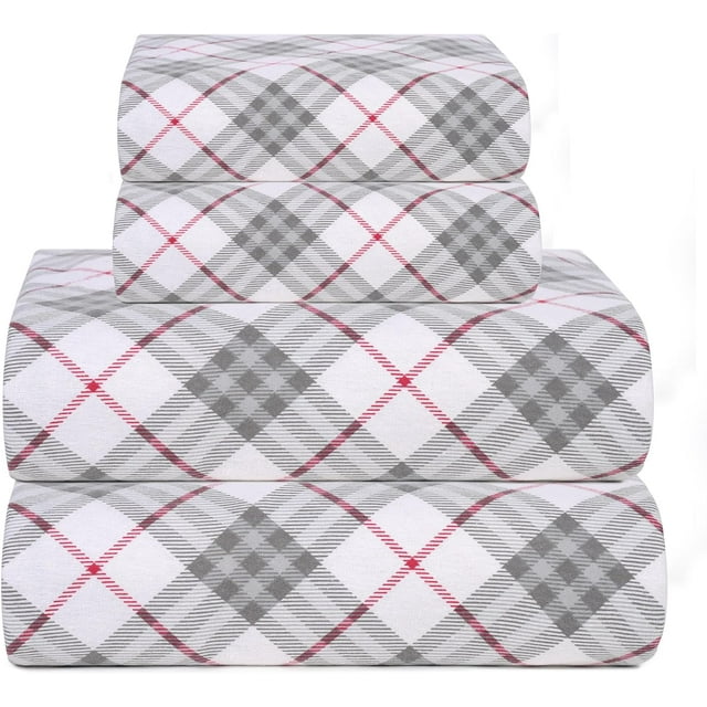 Bliss Casa 4 Piece 100 Cotton Flannel Sheet Set Queen High GSM Deep