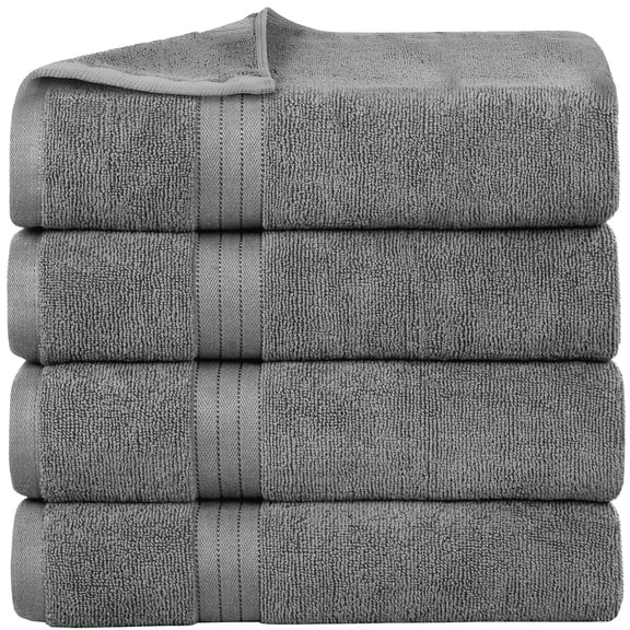 Bliss Casa Bath Towel Set 27 x 54 Inch (4 Pack) - 600 GSM 100% Combed Cotton Quick Drying Highly Absorbent Thick Bathroom Towels - Soft Hotel Quality for Bath and Spa