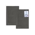 thumbnail image 1 of Bliss Casa Cotton Banded Bath Mat (2 Pack) 20 x 32 Inch Genuine Ring Spun Cotton Highly Absorbent Bath Mat Set Washable Bathroom Floor Towel (Grey), 1 of 7