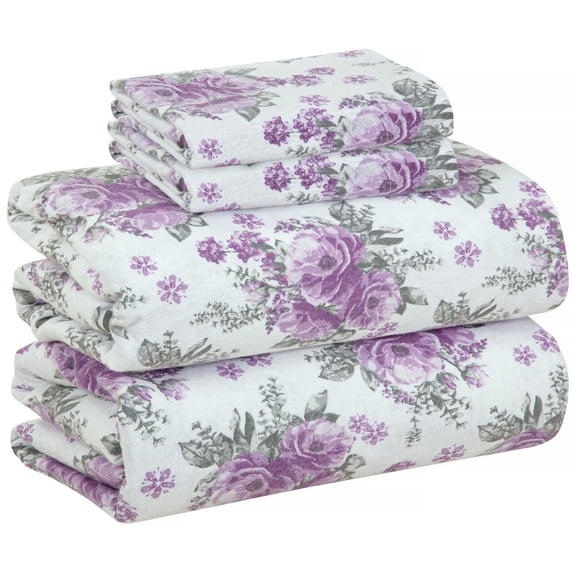 Bliss Casa Flannel Bed Sheets – 100% Cotton, Double Brushed for Extra Softness – Warm & Cozy All-Season Comfort – Deep Pockets – 3-Piece Twin Sheet Set (Sabrina)