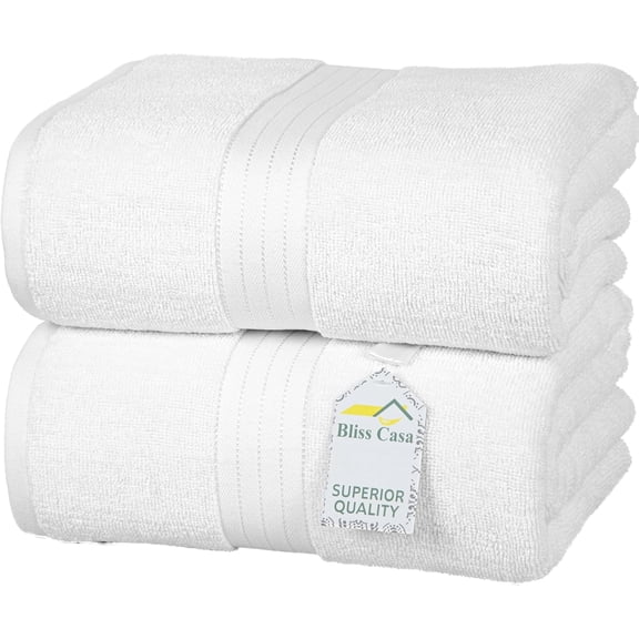 Bliss Casa Jumbo Bath Sheet 2-Pack — 35″×70″ Oversized Cotton Bath Sheets, Ultra-Soft & Highly Absorbent – Quick-Dry, Hotel-Quality & Durable