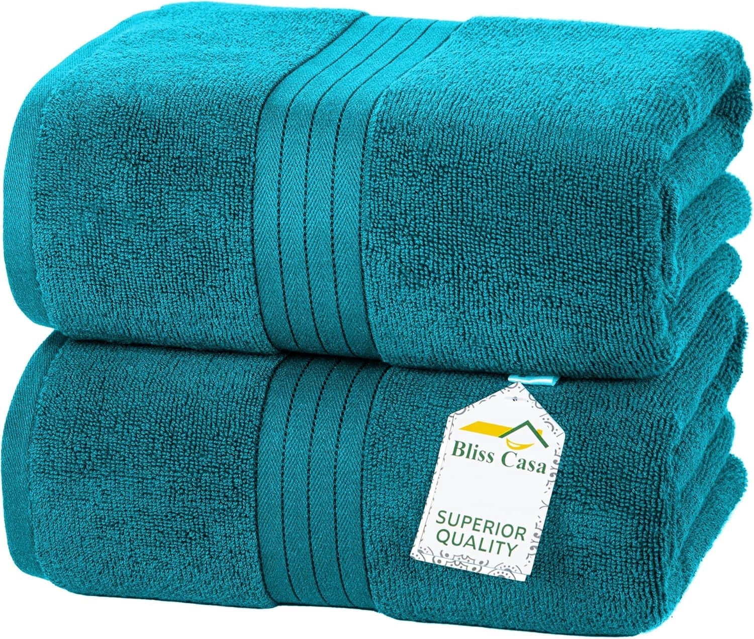 Bliss Casa Jumbo Bath Sheet 2-Pack — 35″×70″ Oversized Cotton Bath Sheets, Ultra-Soft & Highly Absorbent – Quick-Dry, Hotel-Quality & Durable