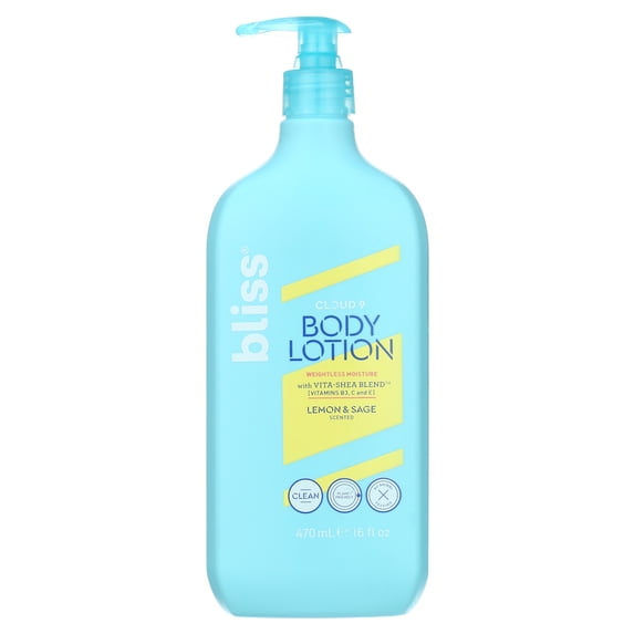 Bliss Cloud 9 Body Lotion Weightless Moisture, Lemon & Sage, 16oz