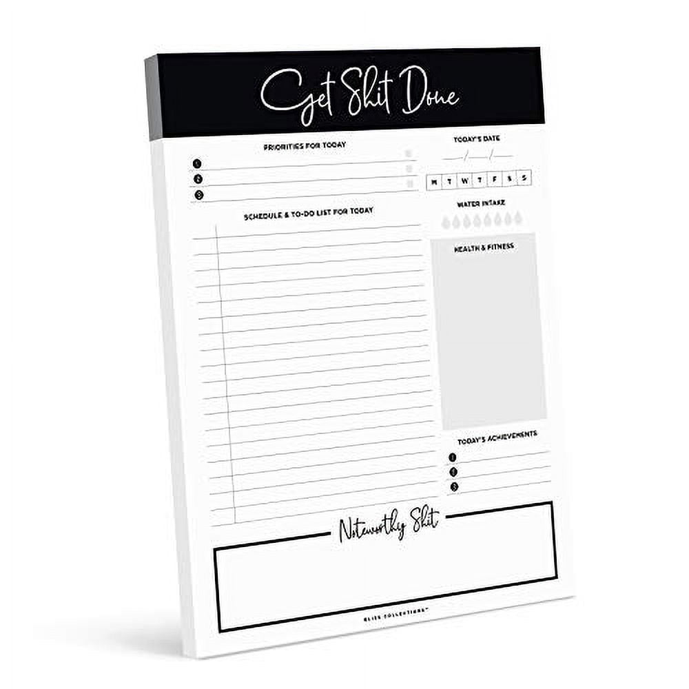 Bliss Collections Daily Plannerwith50 Undated6 x 9 Tear-OffSheets-Get Stuff Done Calendar,Organizer,Scheduler, ProductivityTrackerforOrganizingGoals,