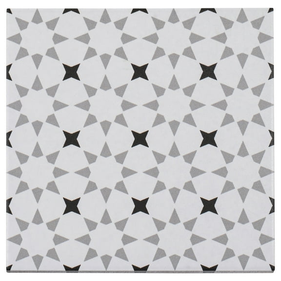 Bliss Deco Blue 8-in. Encaustic Spanish/Moroccan Patterned Glazed Porcelain Wall & Floor Tile