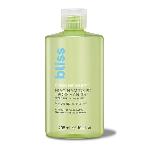 Bliss Disappearing Act Pore Minimizing Purifying Toner with Niacinamide for All Skin Types, 10 fl oz