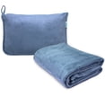 thumbnail image 1 of Bliss Faille Travel Pillow Blanket Lightweight Compact Soft Travel Pillow and Blanket 2 Piece Set, 1 of 7