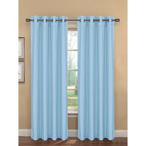 Bella Luna Bliss Faux Silk Room Darkening 76 X 84 In. Grommet Curtain Panel Pair Taupe