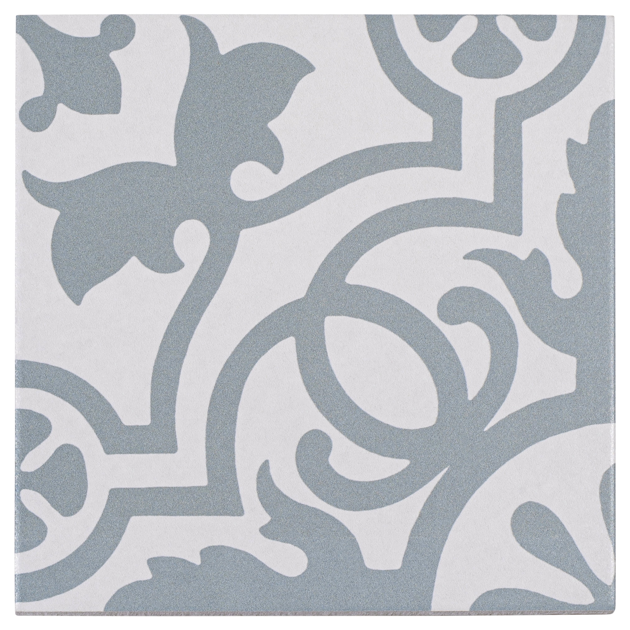 Bliss 8" Gray and White Porcelain Moroccan Wall and Floor Tile
