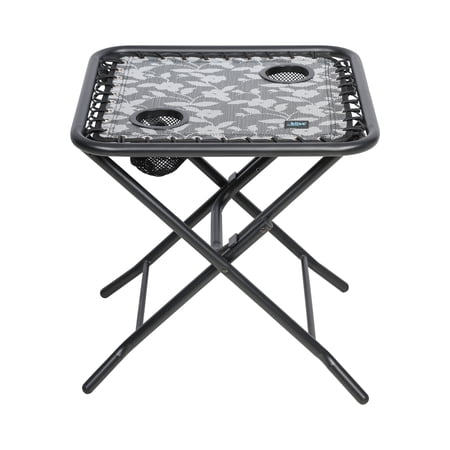 Bliss Hammocks 20" Folding Side Table w/ 2 Built-In Cup Holders (Platinum Fern)