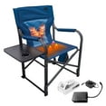 thumbnail image 1 of Bliss Hammocks 24V Heated Directors Seat, Folding Chair w/Battery & 3 Heat Settings, Blue, 1 of 11