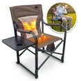 thumbnail image 1 of Bliss Hammocks 24V Heated Camping Chair Director Seat with Side Table, Adult, Brown, 1 of 14