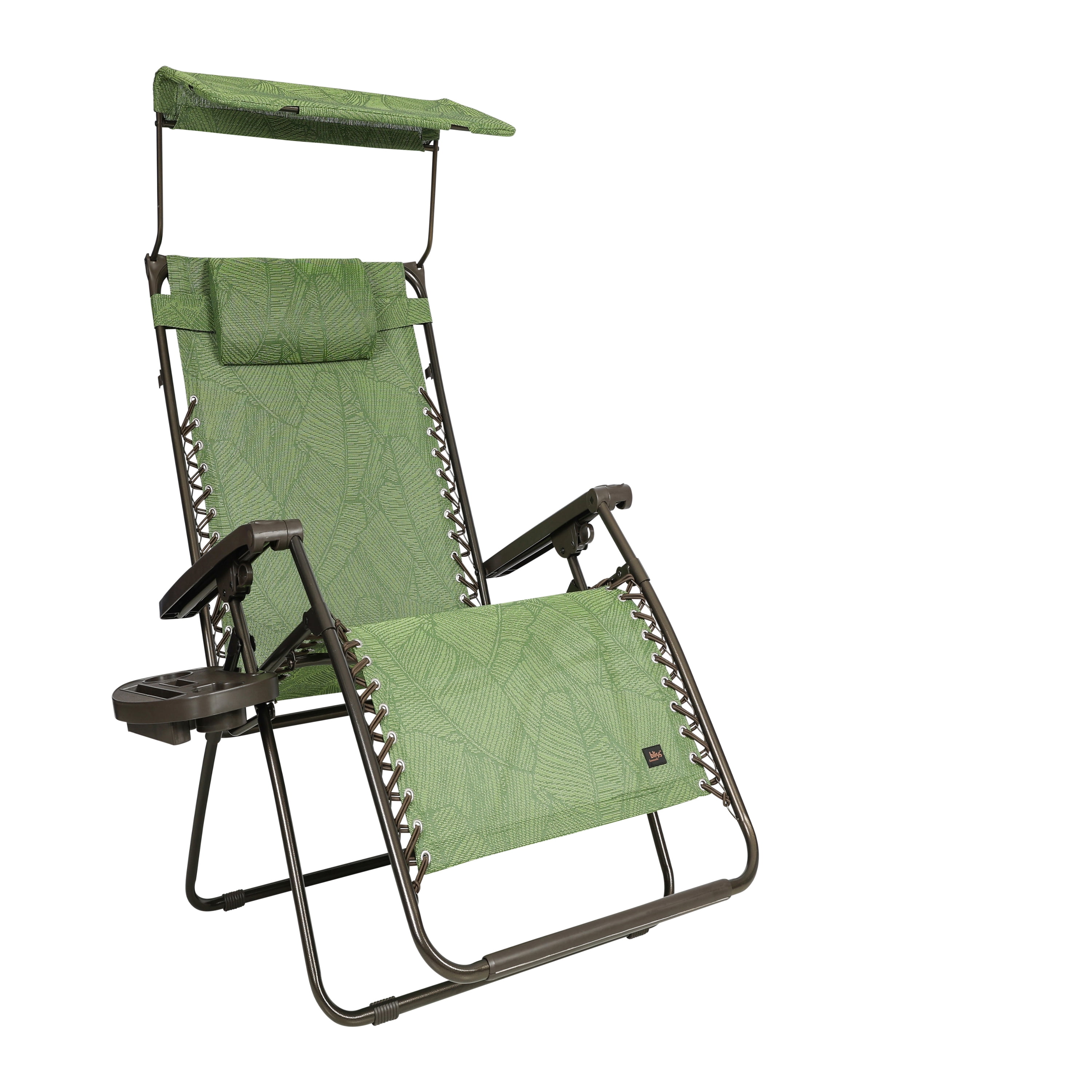 Bliss Hammocks 26 Gravity Free Beach Chair w/ Pillow & Canopy, Weather &  Rust Resistant