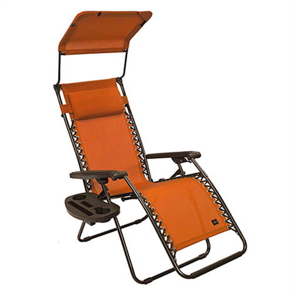 Bliss Hammocks 26" Wide Zero Gravity Chair w/ Canopy, Pillow, & Drink Tray , Outdoor, Lawn, Deck, Patio , Foladable, Adjustable Lounge Chair, Weather & Rust Resistant , 300 Lbs Capacity-Terracotta - image 1 of 6