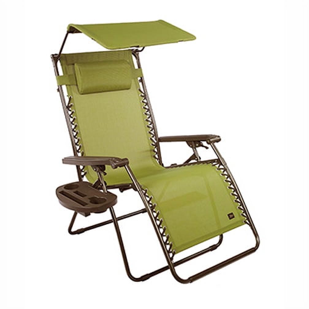Bliss Hammocks 30" Wide XL Zero Gravity Chair w/ Canopy, Pillow, & Drink Tray Folding Outdoor Lawn, Deck, Patio Adjustable Lounge Chair, 360 lbs. Capacity, Weather and Rust Resistant, Sage Green - image 1 of 11