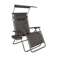 thumbnail image 1 of Bliss Hammocks 33" Wide XXL Zero Gravity Chair w/ Canopy, Pillow, & Drink Tray Folding Outdoor Lawn, Deck, Patio Adjustable Lounge Chair, 360 lbs. Capacity, Weather and Rust Resistant, Jacquard, 1 of 8