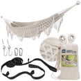 thumbnail image 1 of Bliss Hammocks 40"W Brazilian Hammock w/ Fringe, Rope Loops & Tree Straps, 250lb, Natural, 1 of 8