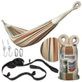 thumbnail image 1 of Bliss Hammocks 40"W Single Hammock with Rope Loops & Tree Straps, 220 lb, Hampton Stripe, 1 of 17