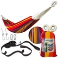 thumbnail image 1 of Bliss Hammocks 40"W Single Hammock with Rope Loops & Tree Straps, 220 lb, Tropical Strip, 1 of 12