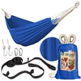 thumbnail image 1 of Bliss Hammocks 60"W Double Hammock with Rope Loops & Tree Straps, 265 lb, Dark Blue, 1 of 6