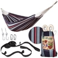 thumbnail image 1 of Bliss Hammocks 60"W Double Hammock with Rope Loops & Tree Straps, 265 lb, Patriotic Stripe, 1 of 5