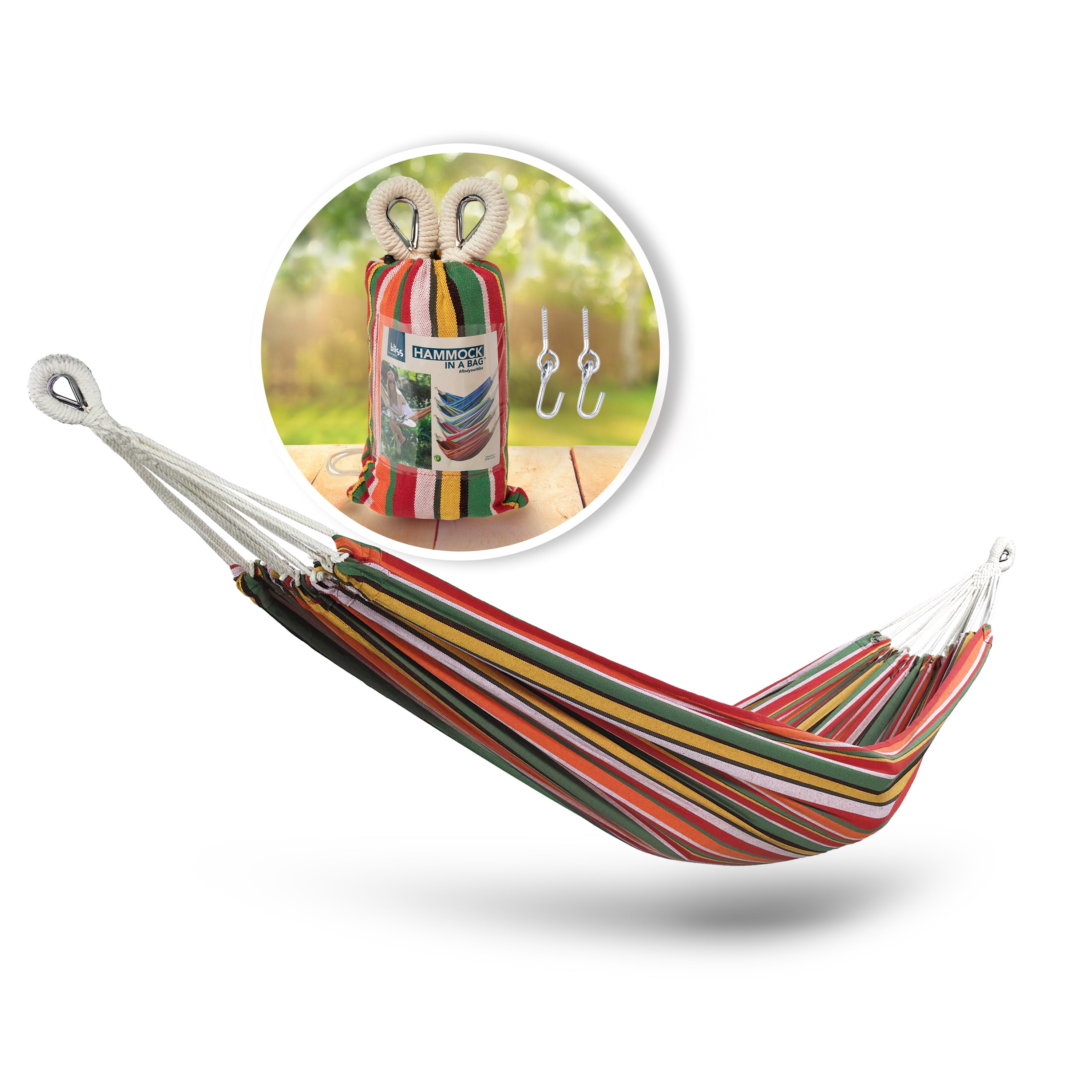 Bliss Hammocks BH400CM Hammock in a Bag w/ Rope loops & Hanging