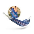 thumbnail image 1 of Bliss Hammocks BH-400W5CA | 40" Wide Hammock | Hand-Woven Rope Loops & Hanging Ropes | Outdoor, Patio, Backyard | Durable, Cotton & Polyester Blend | 220 Lbs Capacity | Patriotic Stripe, 1 of 9