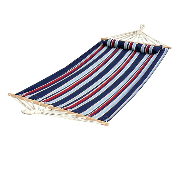 Bliss Hammocks 48-in. Wide Caribbean Hammock W/ Pillow & Hanging Hardware, 265 Lb. Capacity - Patriot Stripe