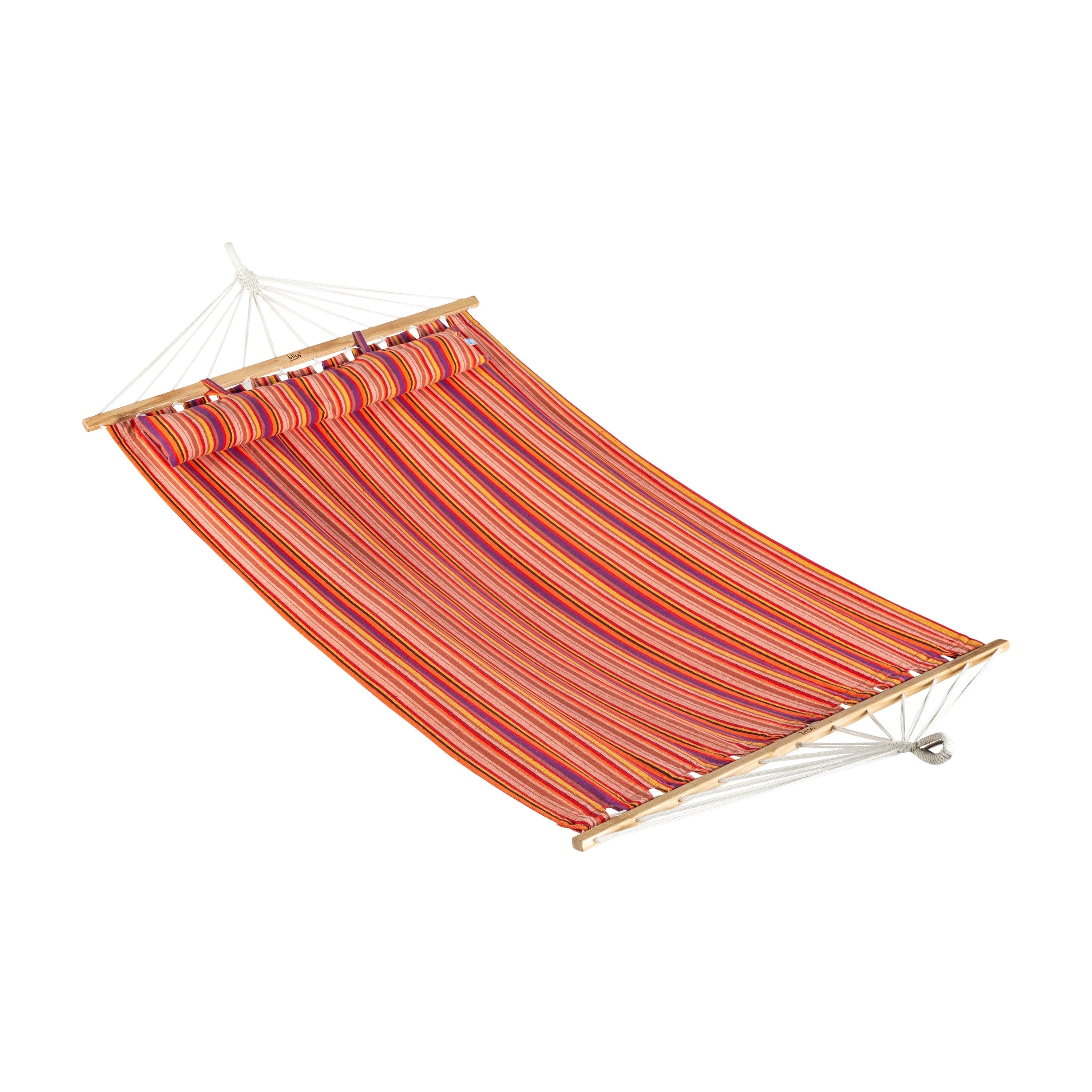 Bliss Hammocks 48-in. Wide Caribbean Hammock W/ Pillow & Hanging Hardware, 265 Lb. Capacity - Toasted Almond